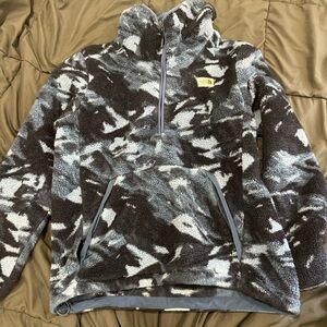 The North Face Blue and Gray Fleece Pullover